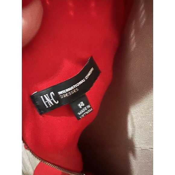 INC International Concepts Red Fit & Flare Dress Size 14 Sleeveless - Picture 4 of 6